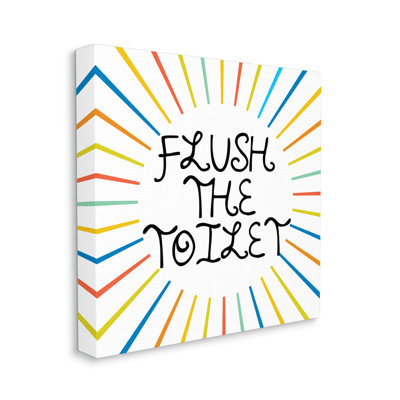 " Kids' Flush The Toilet Bathroom Rules Rainbow Stripes " by Daphne Polselli