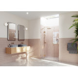 Stellar 47 in. x 78 in. Fully Frameless 3 Panel Inline Hinge Shower Door
