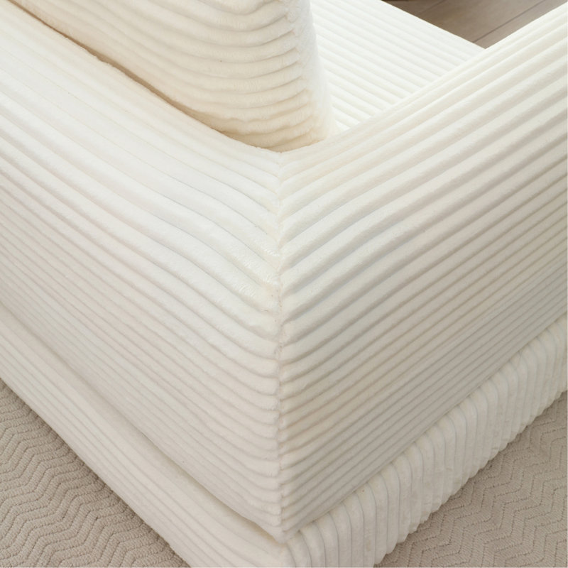 Canapé-lit convertible 2-en-1 pliant, canapé-lit en velours côtelé moderne avec 2 * coussins, canapé-lit modulaire sans dossier avec lit escamotable Futon et canapé-lit pliant pour le salon beige