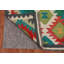 Tapis de couloir oriental géométrique en laine Kilim 3 x 13