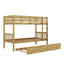 Lit superposé en bois d'hévéa avec lit gigogne escamotable, convertible en deux lits indépendants-1301297114