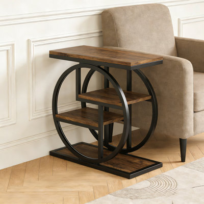 Table de bout à 4 niveaux en bois et métal
