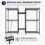 Portant à vêtements robuste, organisateur de placard autoportant avec tablettes métalliques et barres de suspension, noir