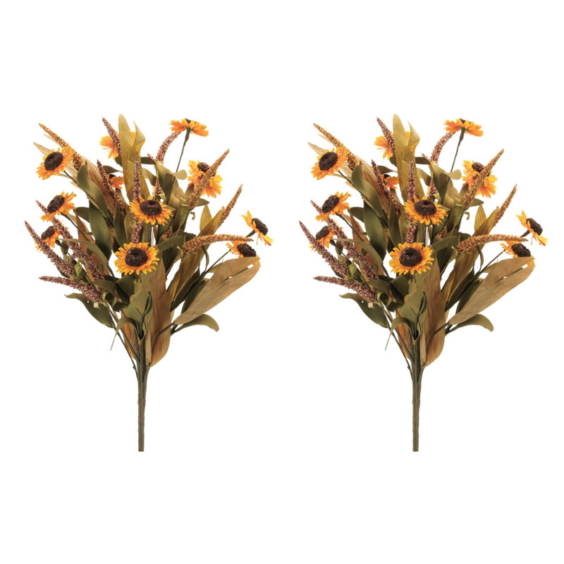 Tournesol d'automne et buisson de feuillage (ensemble de 2)