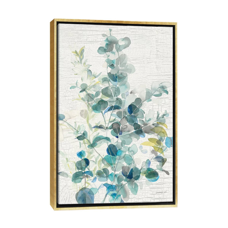 Reproduction d’art « eucalyptus IV » par Danhui nai, reproduction d’art, H 60 po x l 40po x P 1,5 po, Toile encadrée d'or