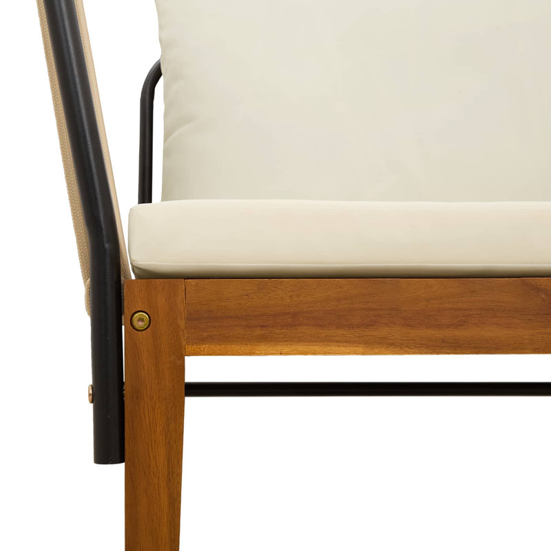 80 cm W Patio Sofa with Cushions, Cream White