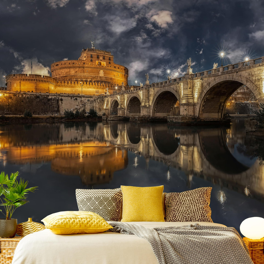 Ponte Sant'angelo Rome 1.92m x 1.92m Textured Matte Peel & Stick Mural