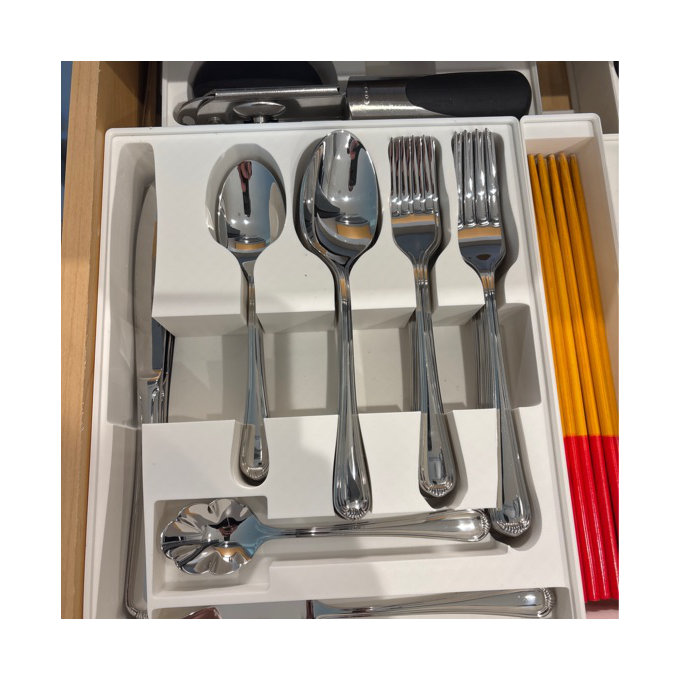 HENCKELS Alcea Flatware Set, 65-Piece, Silver
