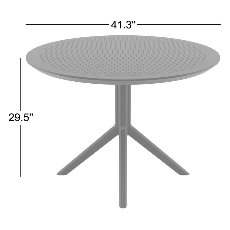Aylssa Round Outdoor Dining Table , 41.3'' in. W 41.3'' in. D, Olive Green