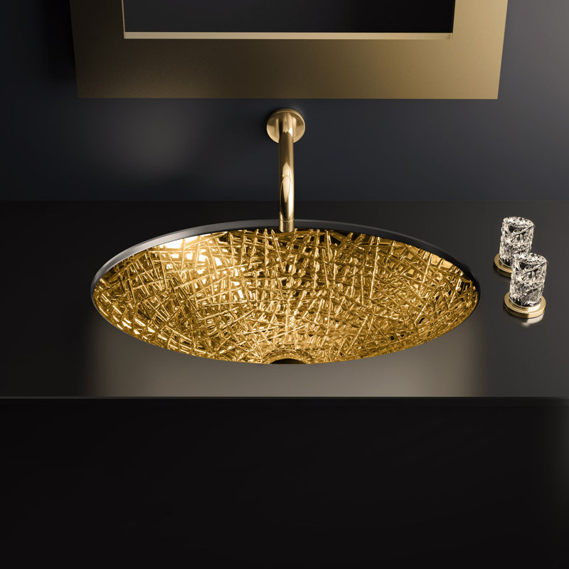 De Medici 20'' L Bathroom Sink, Gold