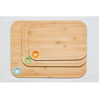 Ensemble de 3 planches à découper en bambou avec anneau en silicone Culinaire Edge