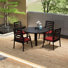 Ensemble de salle à manger 5 pièces pour patio avec table ronde en aluminium de 48 po et 4 fauteuils de salle à manger