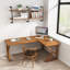 Bureaux en bois massif brun en forme de L-108183840-108183839