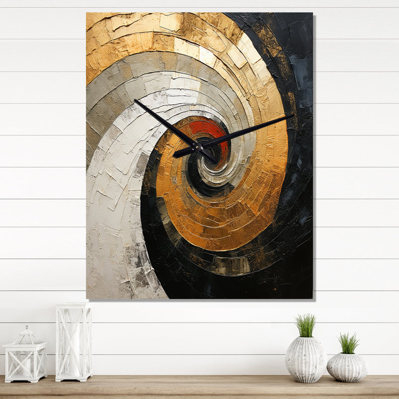 Horloge murale en spirale beige, Médium
