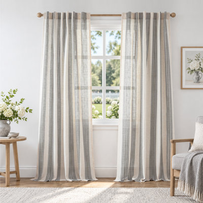 Rideaux semi-transparents avec passe-tringle Chris