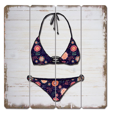 Décoration murale enseigne en bois swimsuit
