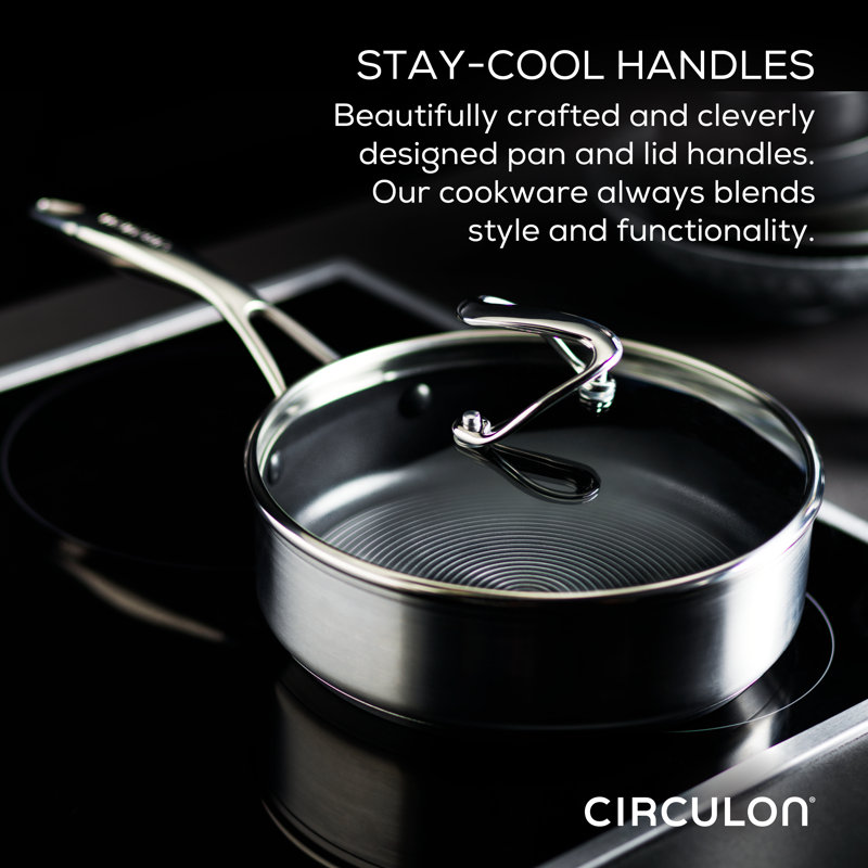 Circulon Stainless Steel Induction Cookware Set with SteelShield Hybrid Stainless and Nonstick Technology, 11 piece