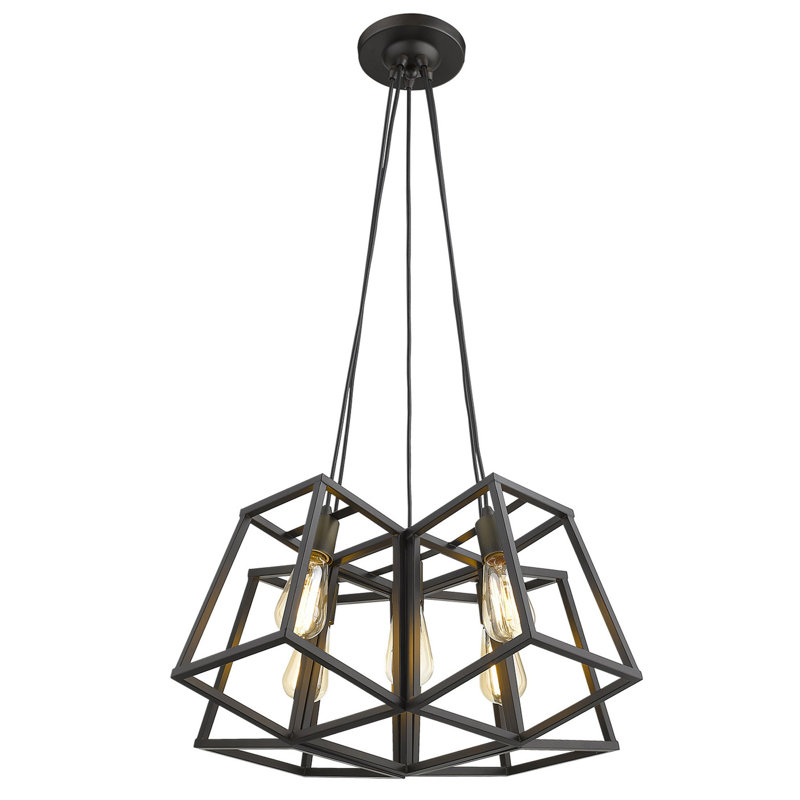 Luminaire suspendu géométrique 5 lumières grappe Venetta