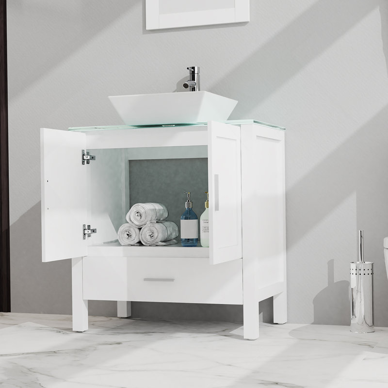 Ensemble de meuble-lavabo de salle de bain avec lavabo et miroir