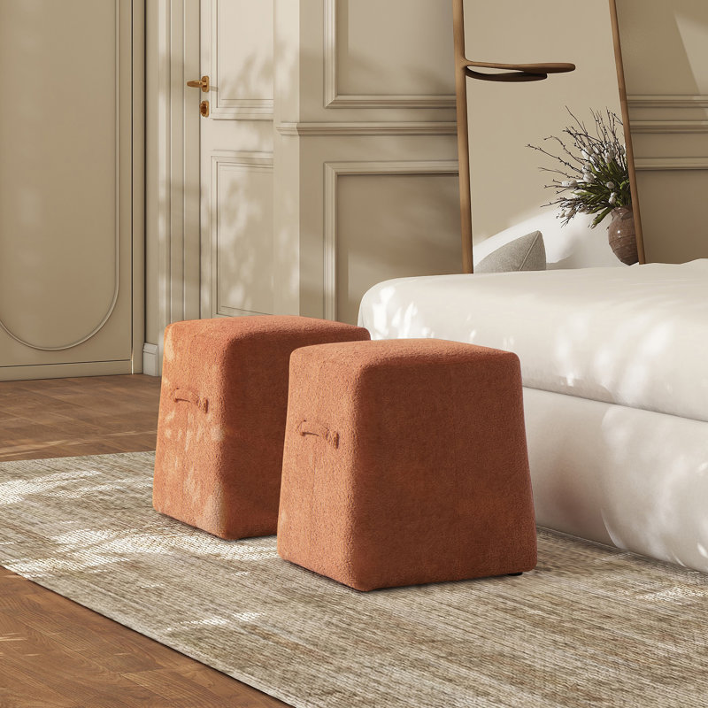 Repose-pieds rembourré H 17,5 po, Orange