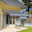 Dakota Fields Grey Cover Retractable Patio Awning-773078713-773078715