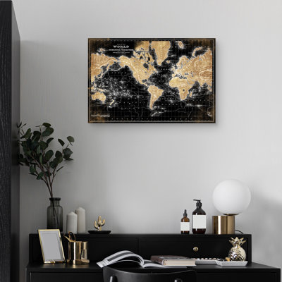 " World Map On Black "