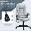 Fauteuil de bureau à 6 points, vibrant et chauffant, gris - inclinable, rembourré, siège réglable pour soulager les maux de dos avec effet chauffant, confort accru dans l'environnement