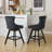 Swivel Velvet Barstools Set Of 2 With Button Tufted Decoration And Wooden Legs-2070239192