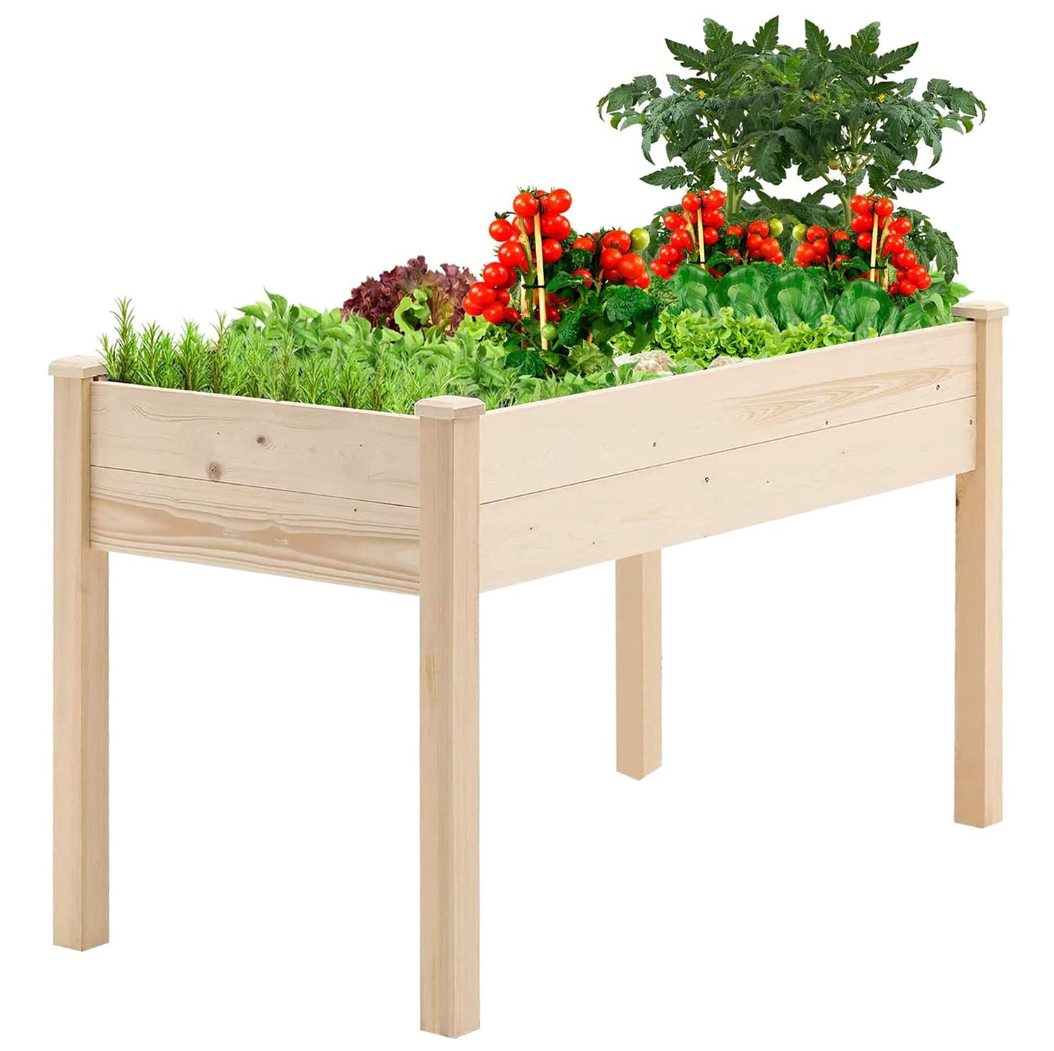 Rosalind Wheeler Merseles Wood Outdoor Elevated Planter & Reviews | Wayfair