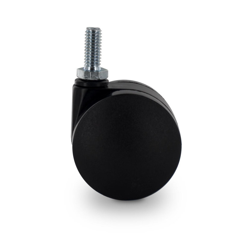 2 po Roulettes pivotantes en nylon noir