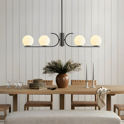 Lustre linéaire à 4 lumières pour îlot de cuisine Alegria