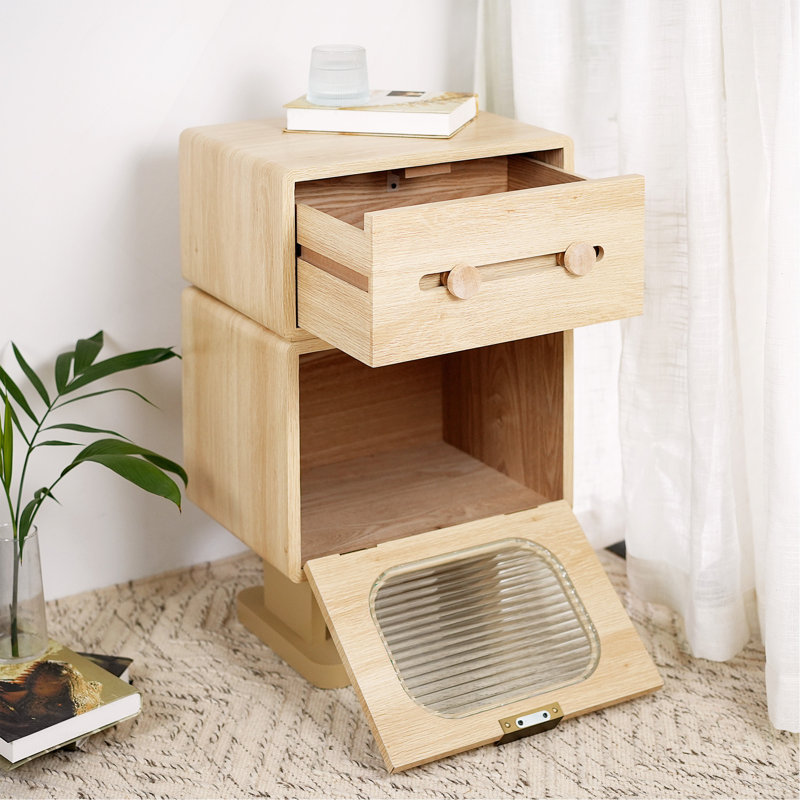 Table d'appoint rotative avec rangement en métal MDF Creative