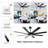 72" Ceiling Fan With Light, 6-Speed Remote Control, Reversible DC Motor, Modern 8 Blades With 6"/12"/19.5"  Downrods For Home Or Commercial Black/Walnut