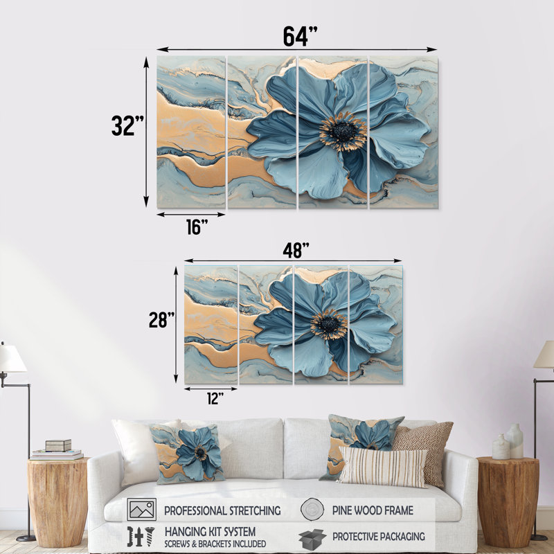 Elene - Art mural en marbre - art mural moderne pour le salon, H 32 po x l 64 po