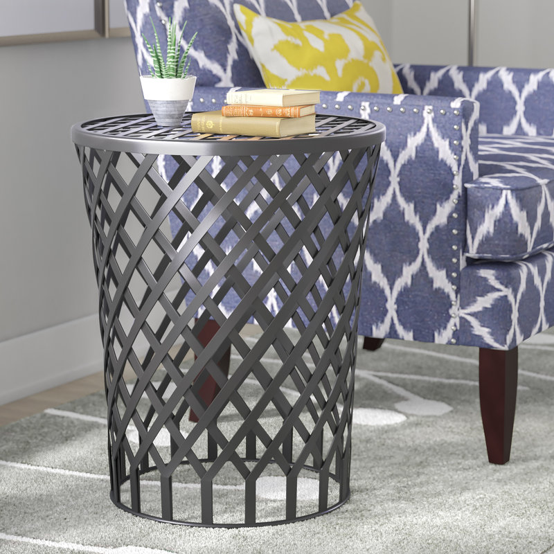 Tabouret d'appoint en treillis de fer Saphira, Gris