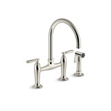 Edalyn by Studio McGee Two-Hole Bridge Kitchen Sink Faucet with Side Sprayer