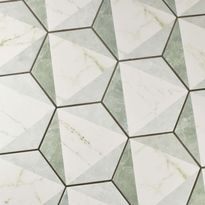 Classico Carrara 7" x 8" Porcelain Marble Look Wall & Floor Tile