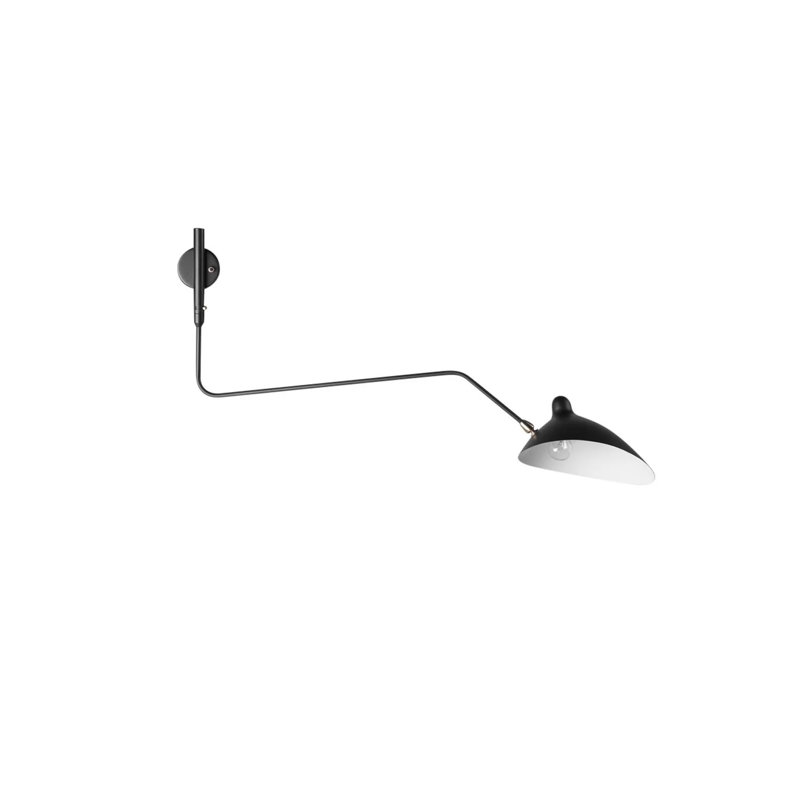 Lampe murale simple pivotante noire