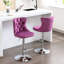 25 - 33 pouces de hauteur de siège réglable, matériau de velours, base, support de dossier, mauve, de 2 pour velours de cuisine de pub à la maison, îlot 2 pièces