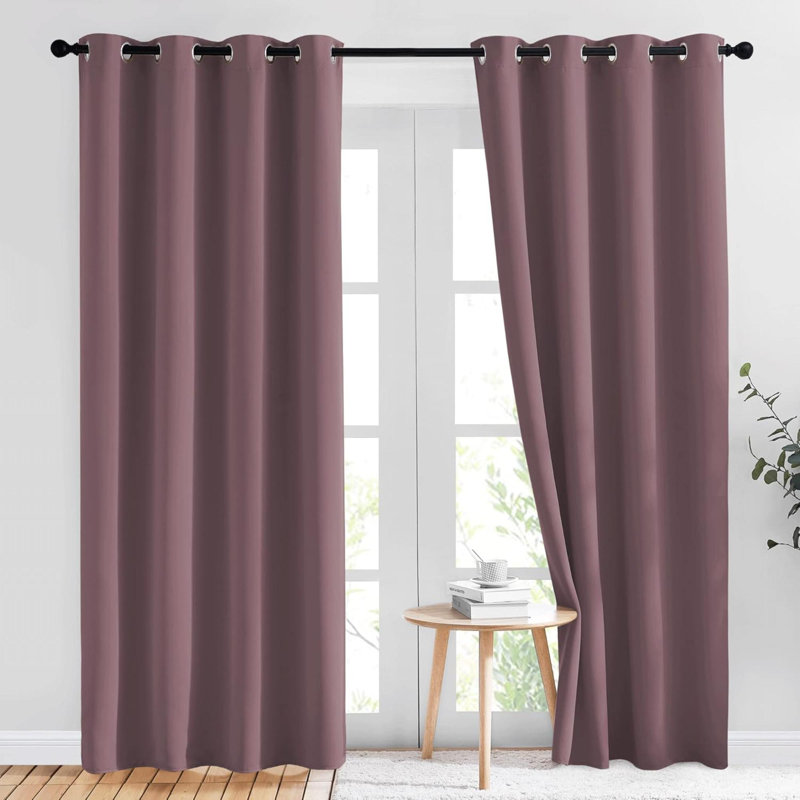 Blackout Curtain Pair, 52" W x 84" L, Dry Rose