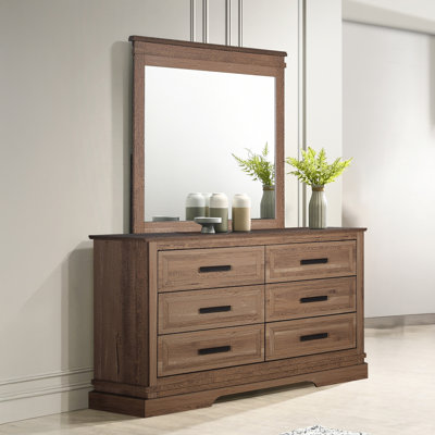 Ensemble commode et miroir en bois 2 pièces Wallasey