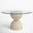 Trevor Round Glass Top Solid Wood Base Dining Table