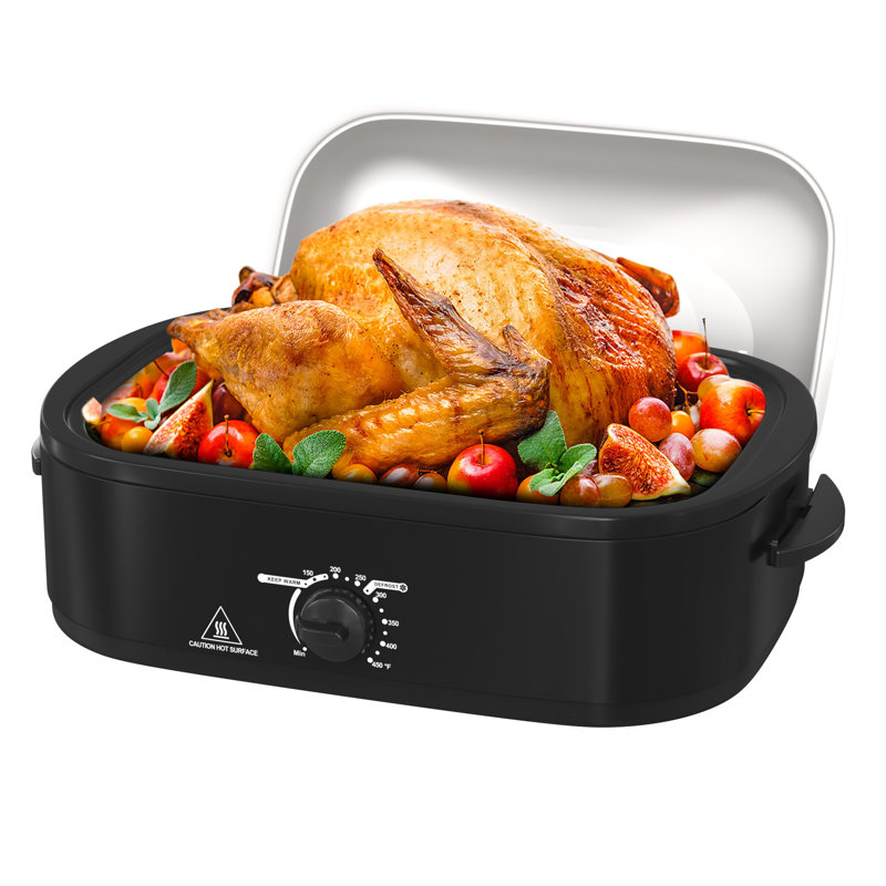 Sunvivi Electric Roaster Oven with Removable Pan, Black, 14 quarts
