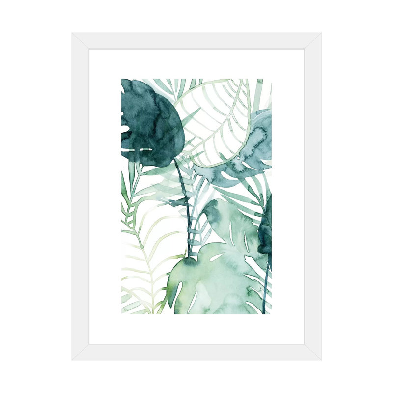 « Palm pieces II » par Grace Popp-impression d’art graphique, Papier encadré blanc, Blanc, H 32 po x l 24 po x P 1 po