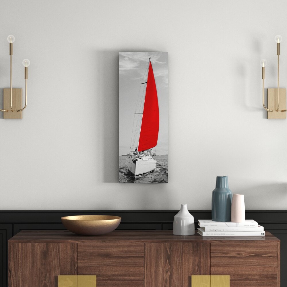 Glasbild Red Spinnaker II, Kunstdruck