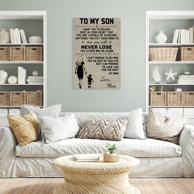 «Kyleerose To My Son Love Mom», impression sur toile