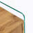 Double-drawer bedside table. The board surface is MDF with wood grain sticker, and both sides are transparent tempered glass. The design is simple and elegant, with excellent storage functions.