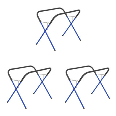 Qeetex 500 LBS Portable Work Stand, Folding Steel Support Bench for Bumpers, Doors, 3pcs/Red