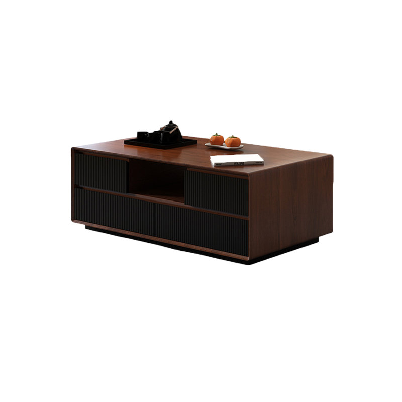 Modern Solid Multi-Layer Wood Coffee Table, 19.68" H x 51.18" L x 27.56" W, Brown