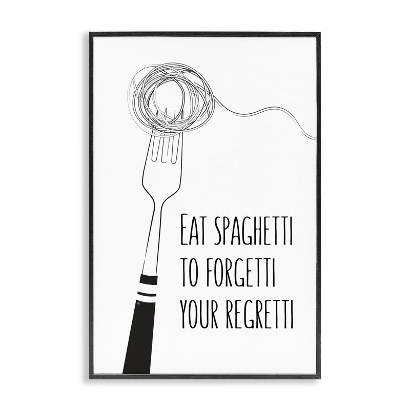 Drôle de spaghetti, giclée encadrée par Martina Pavlova, Giclée encadrée noir minuit, H 24 po x l 16 po